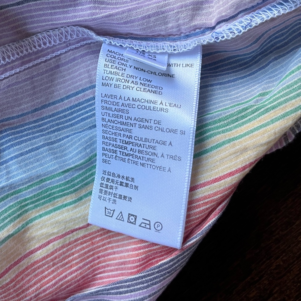 Urban Outfitters Suki Sleeveless Button Front Rainbow Striped Dress XS - Picture 7 of 8